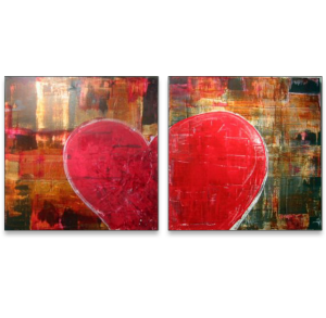 Painting by Jeff Bayer - Two Hearts